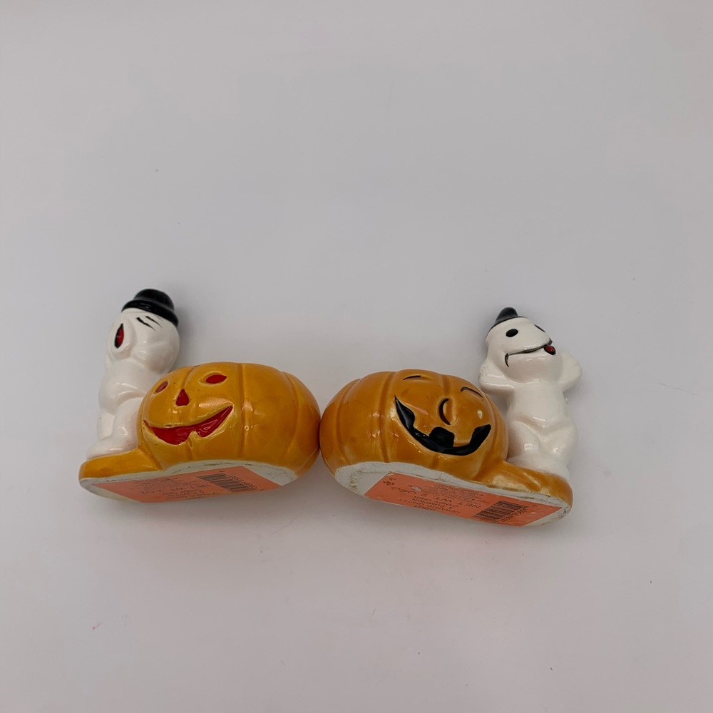 Vintage Retro 1988 Ceramic Pumpkin & Ghost Succulent Tealight Candle Holders Set - Picture 10 of 14